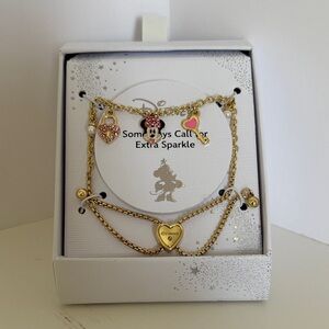 ☀️Disney Minnie Mouse Gold Charm Bracelet